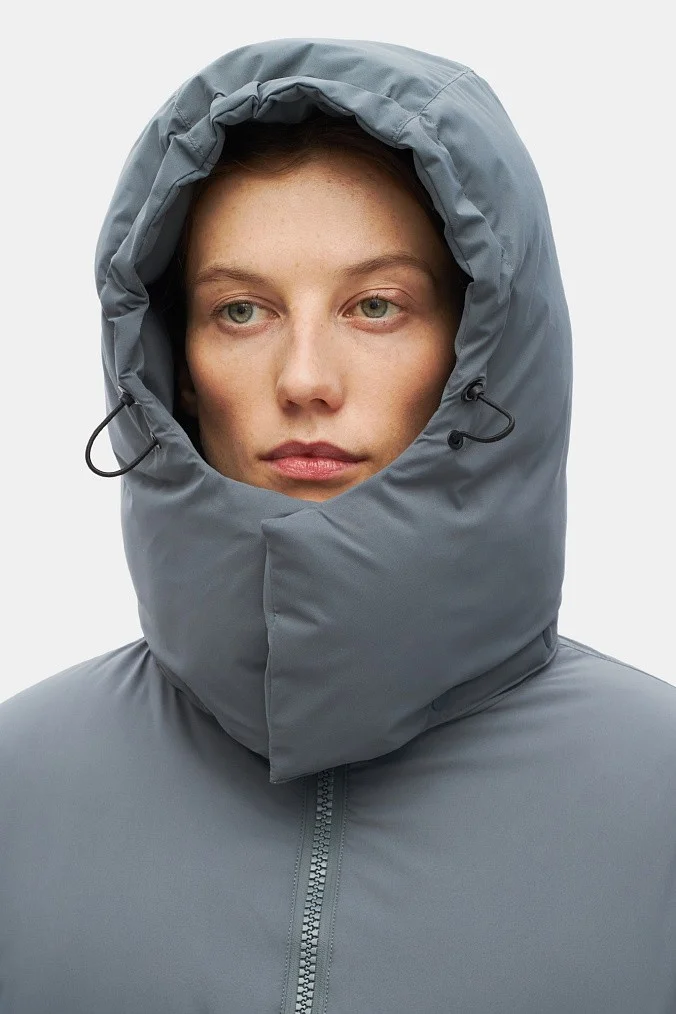 Двусторонний пуховик женский SHU тёмно-серый